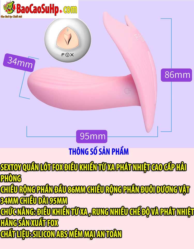 Sextoy quần lót Fox điều khiển phát nhiệt rung mạnh hấp dẫn