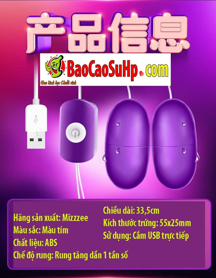 Trứng rung Mizzzee giá tốt USB kích thích mạnh mượt