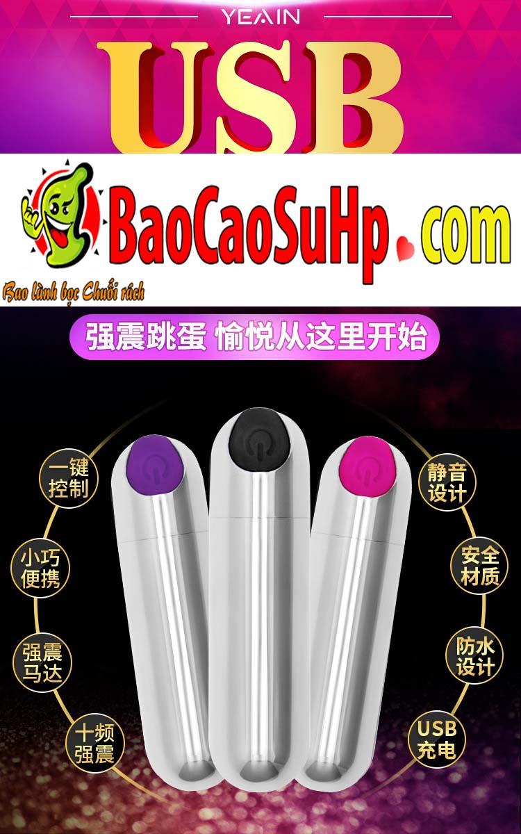 Trứng rung USB Bullet nhỏ gọn rung mạnh siêu phẩm đồ chơi tình yêu