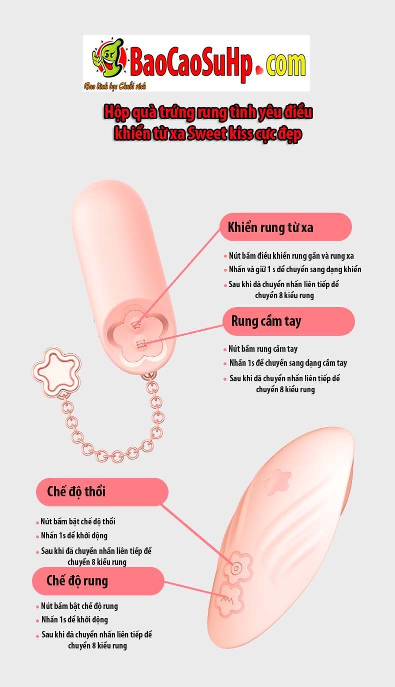 Hộp quà trứng rung tình yêu điều khiển Sweet kiss độc đáo mê hoặc