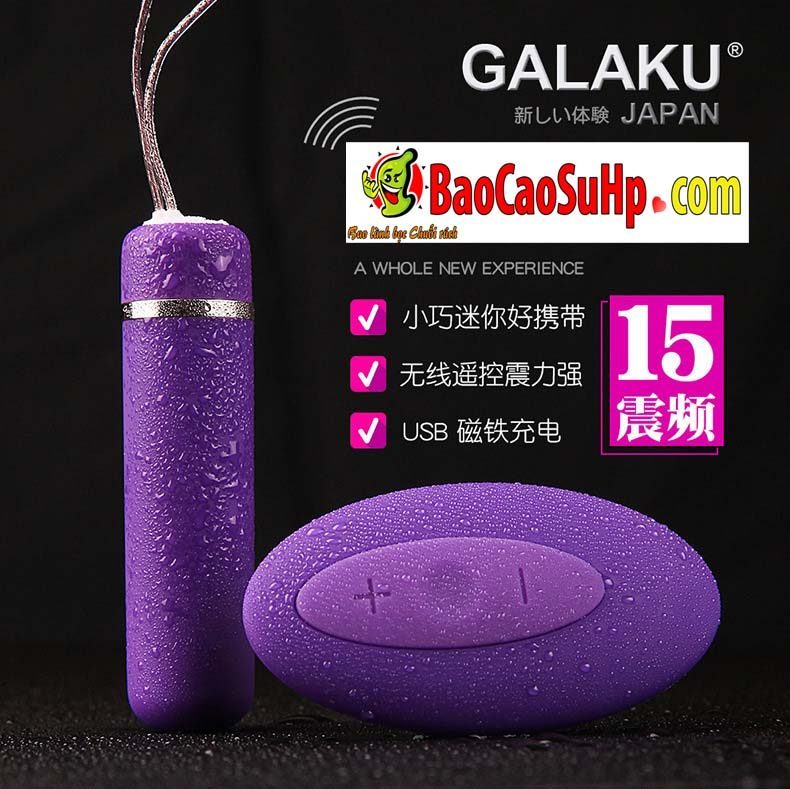 Trứng rung Galaku Purple điều khiển từ xa kích thích đa năng