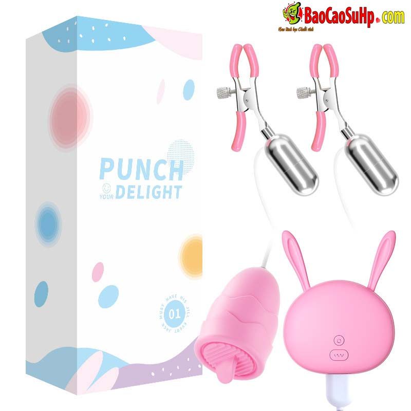 Trứng rung kẹp ti Mizzzee PUNCH DELIGHT kèm lưỡi liếm rung nhiều chế độ