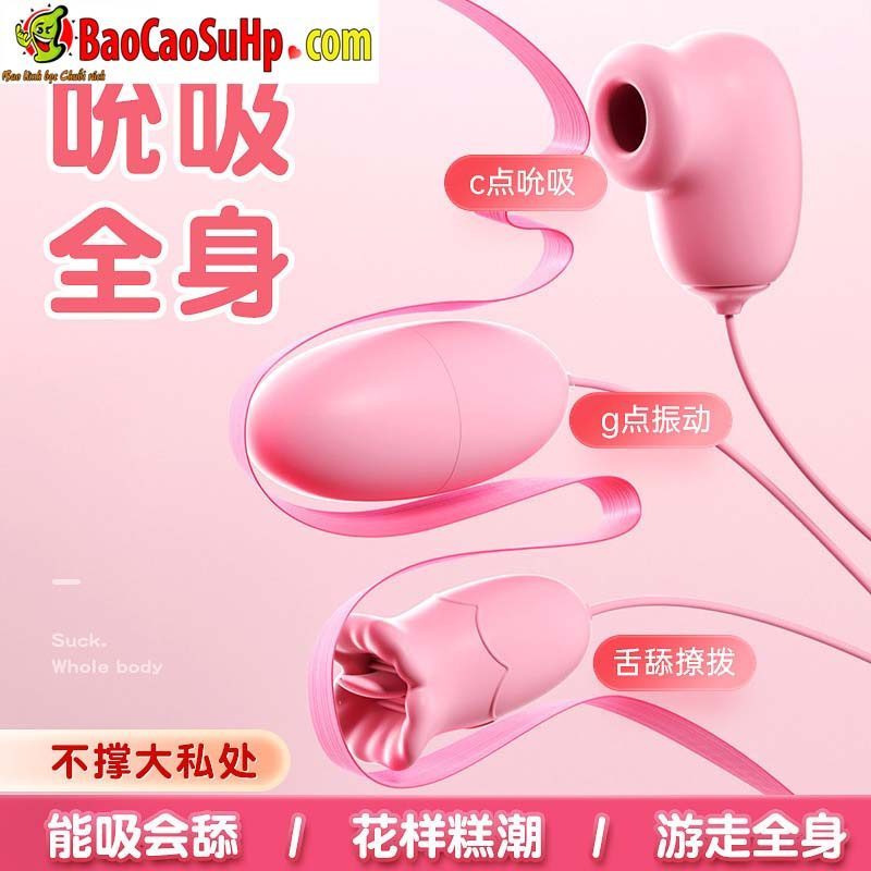 Trứng 3 quả Mizzzee Godiva rung liếm hút điều khiển dây hiện đại đa tính năng