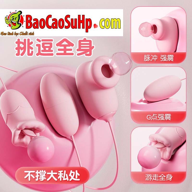 Trứng 3 quả Mizzzee Godiva rung liếm hút điều khiển dây.