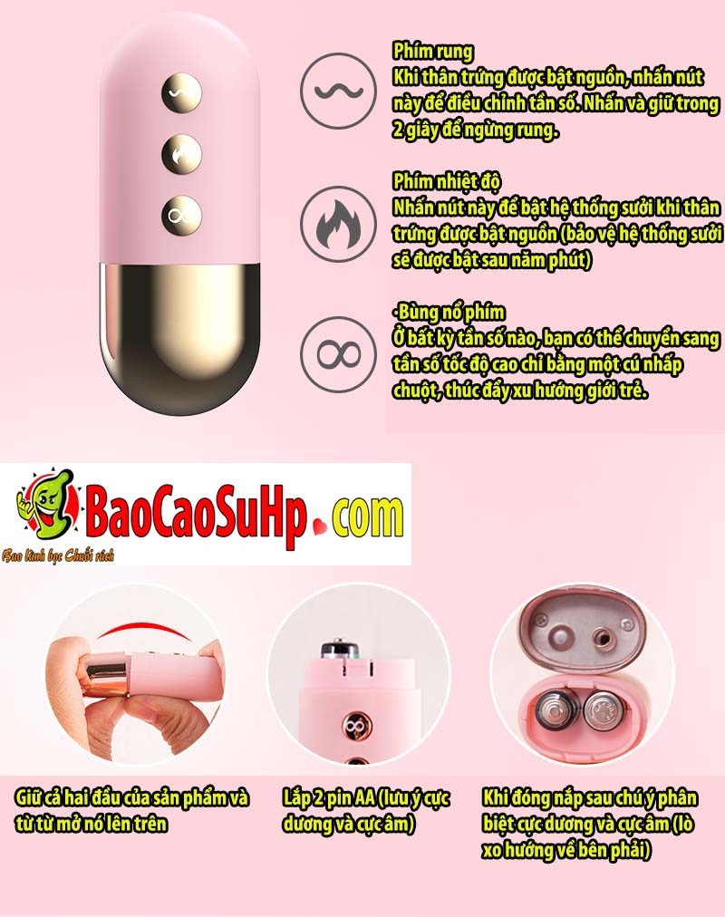 Trứng rung Lilo Fighter V2 mini phát nhiệt điều khiển từ xa siêu phê Trứng rung Lilo Fighter V2 mini phát nhiệt điều khiển từ xa siêu phê