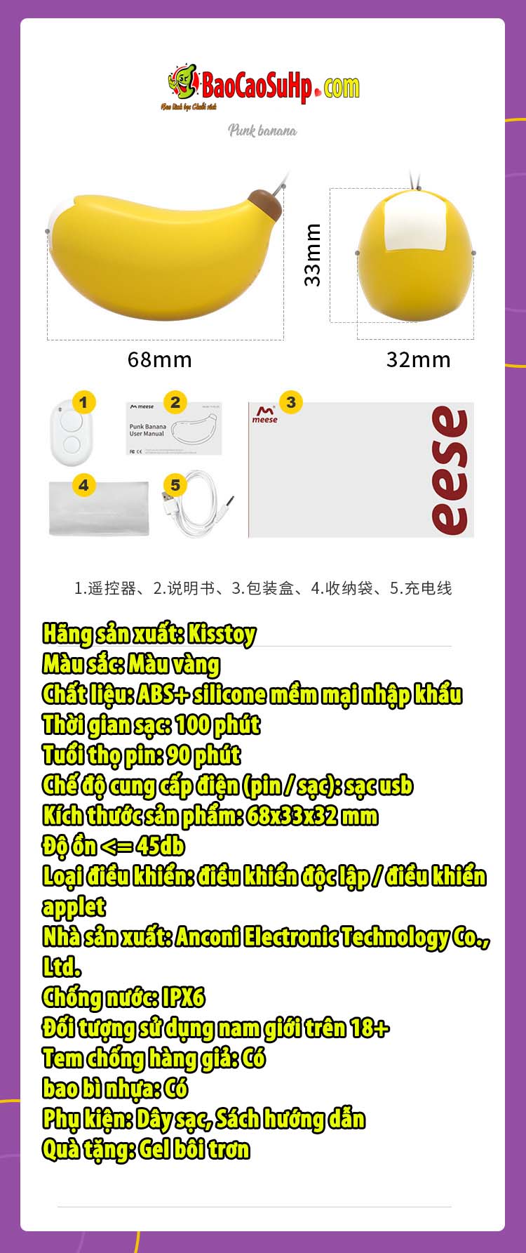 Trứng rung Miss Banana điều khiển từ xa siêu xinh cho bạn