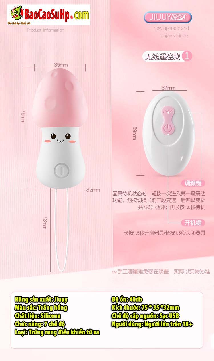 trung rung nam lun Jiuuy 27 - Trứng rung điều khiển từ xa nấm lùn Jiuuy 07 chế độ mạnh mẽ