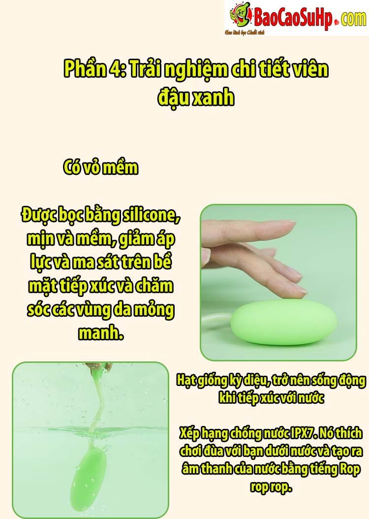 Trứng rung Mizzzee Green Bean điều khiển không dây kích thích