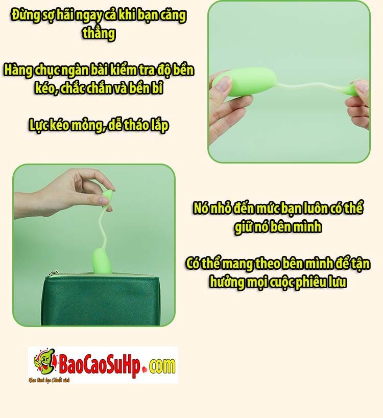 Trứng rung Mizzzee Green Bean điều khiển không dây kích thích