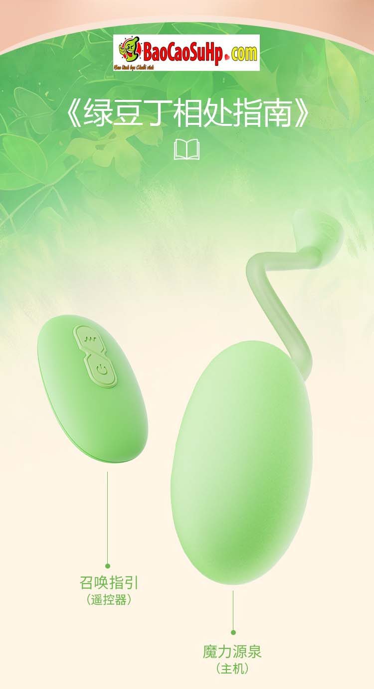 Trứng rung Mizzzee Green Bean điều khiển không dây kích thích