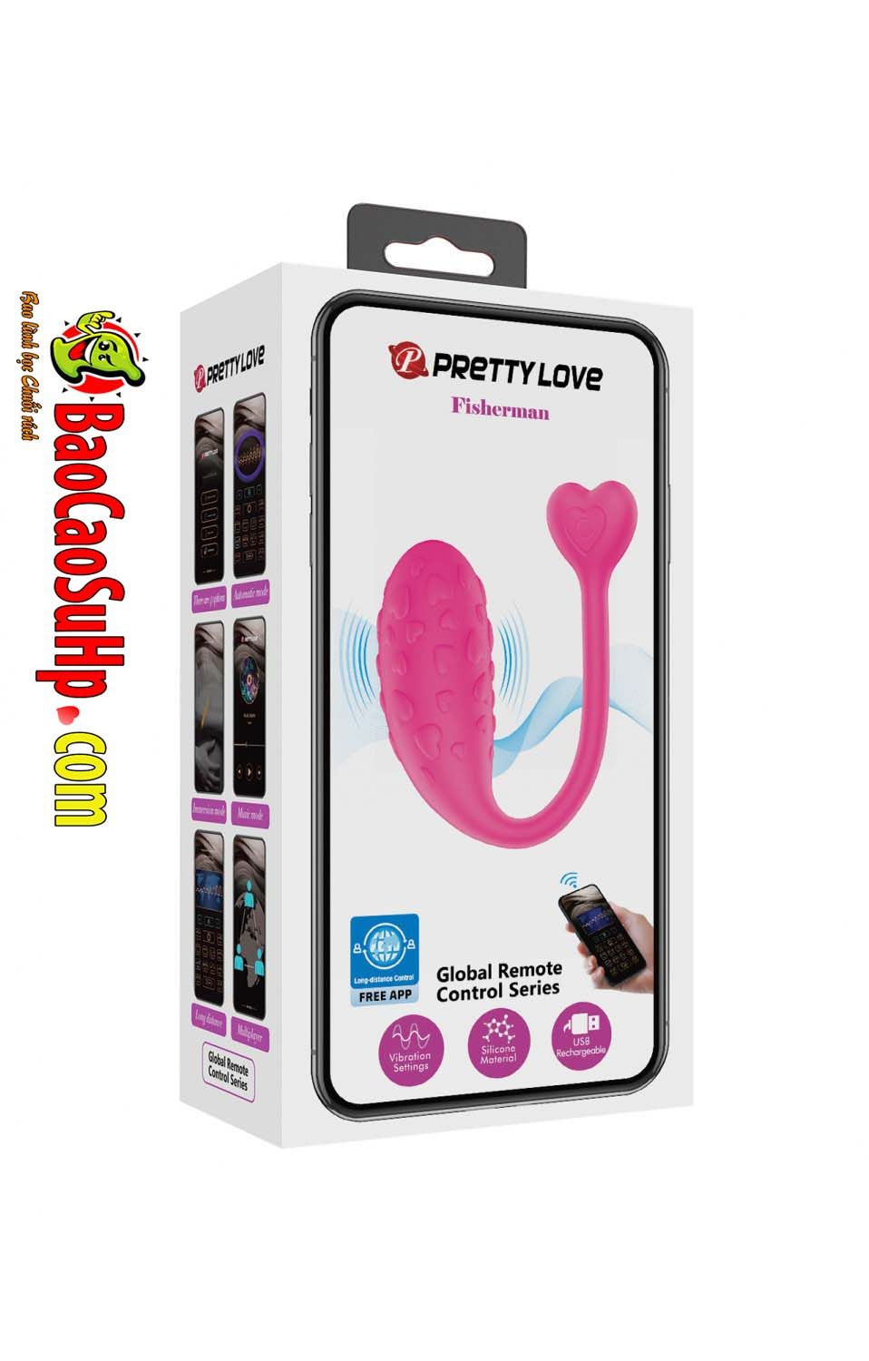 Trứng rung Prettylove Fisherman sần điều khiển APP cho trải nghiệm mới