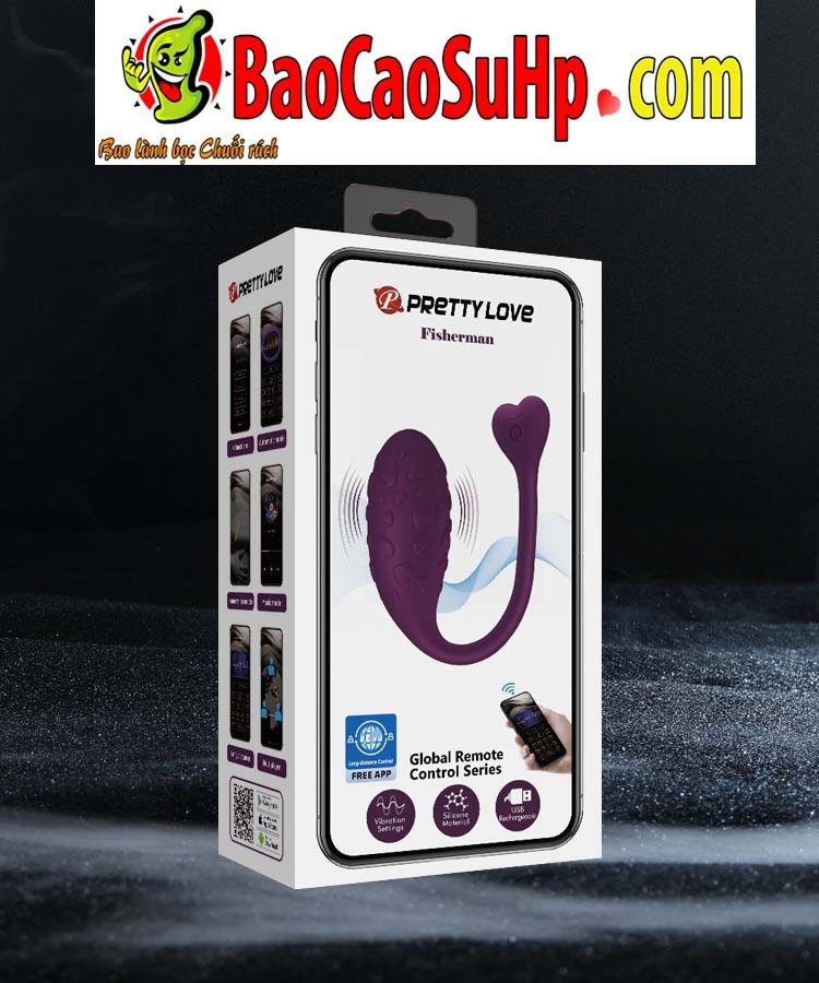 Trứng rung Prettylove APP Fisherman sần cao cấp điều khiển thông minh