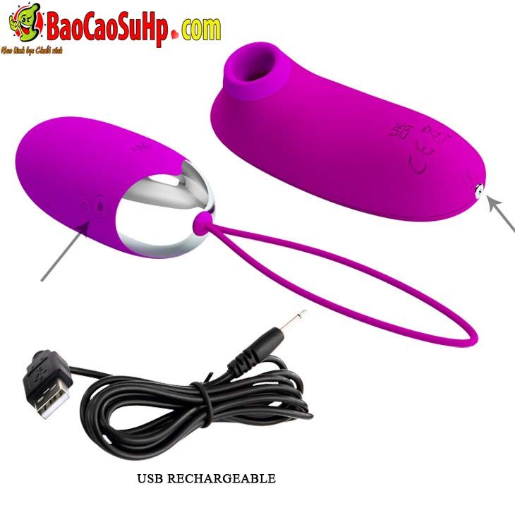 trung rung Baile Prettylove Patilla Silicon 11 - Bộ trứng rung hút Điều Khiển Từ Xa 2 quả Baile Prettylove Orthusy Silicon Sạc Cho Nữ 14901W