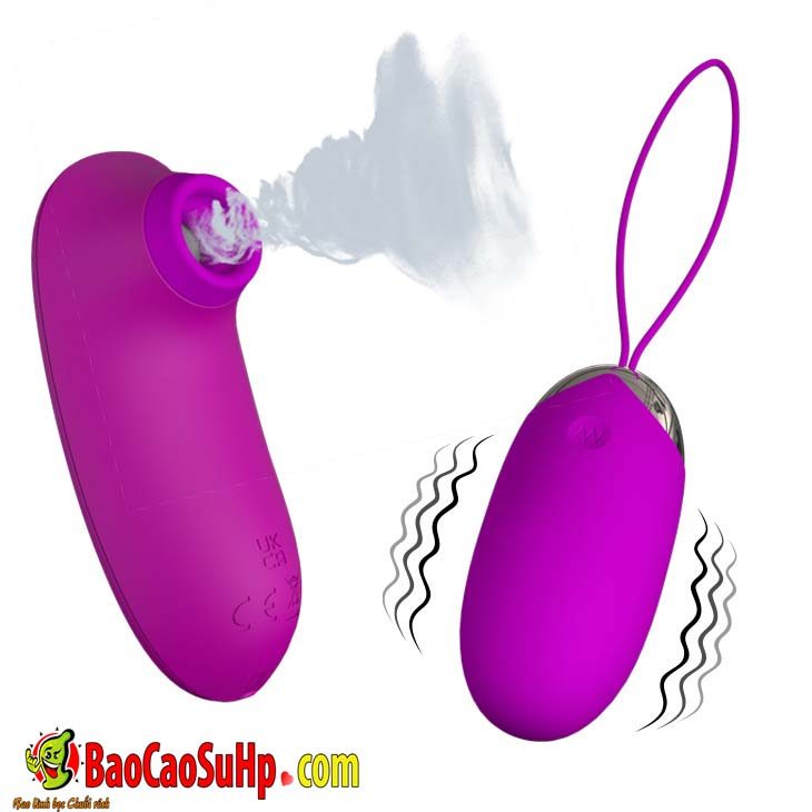 trung rung Baile Prettylove Patilla Silicon 6 - Bộ trứng rung hút Điều Khiển Từ Xa 2 quả Baile Prettylove Orthusy Silicon Sạc Cho Nữ 14901W