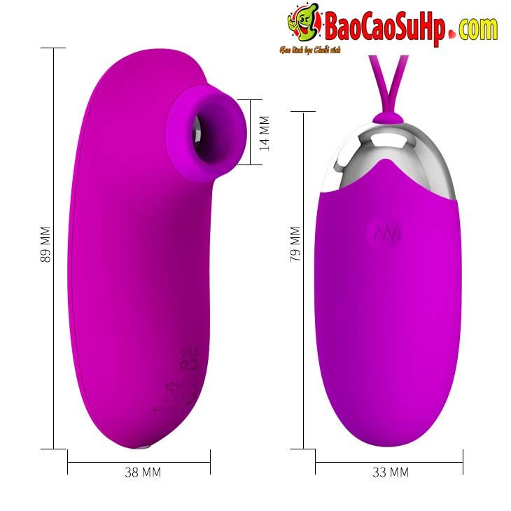 trung rung Baile Prettylove Patilla Silicon 9 - Bộ trứng rung hút Điều Khiển Từ Xa 2 quả Baile Prettylove Orthusy Silicon Sạc Cho Nữ 14901W