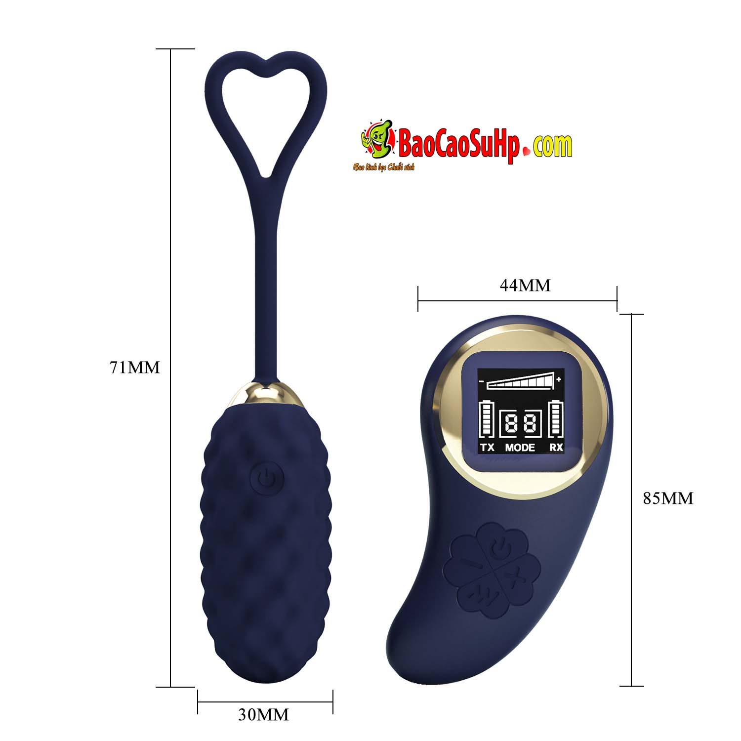trung rung Silicone Baile Prettylove Blue Vivlan 13 - Trứng rung điều khiển từ xa Silicone Baile Prettylove Blue Vivlan