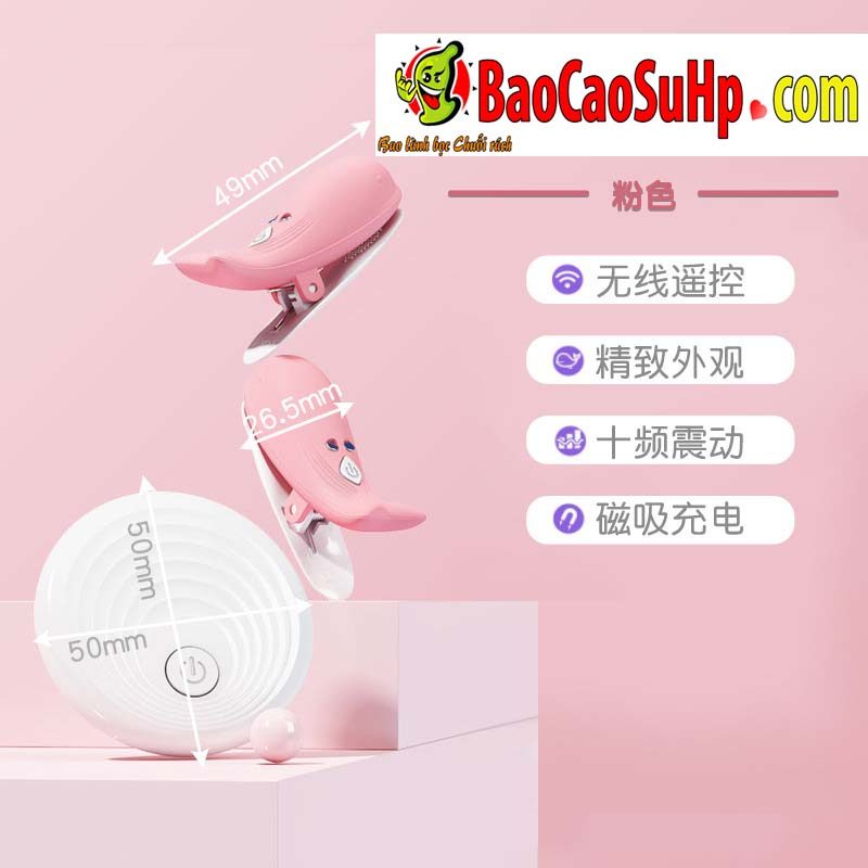 Kep ti dieu khien tu xa Jiuuy Mini Dolphin 6 - Kẹp ti điều khiển từ xa Jiuuy Mini Dolphin đa tần số massage ngực