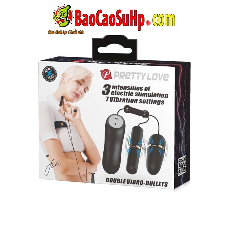 Bộ 2 trứng rung Prettylove Simulation 7 chế độ dây điều khiển từ xa