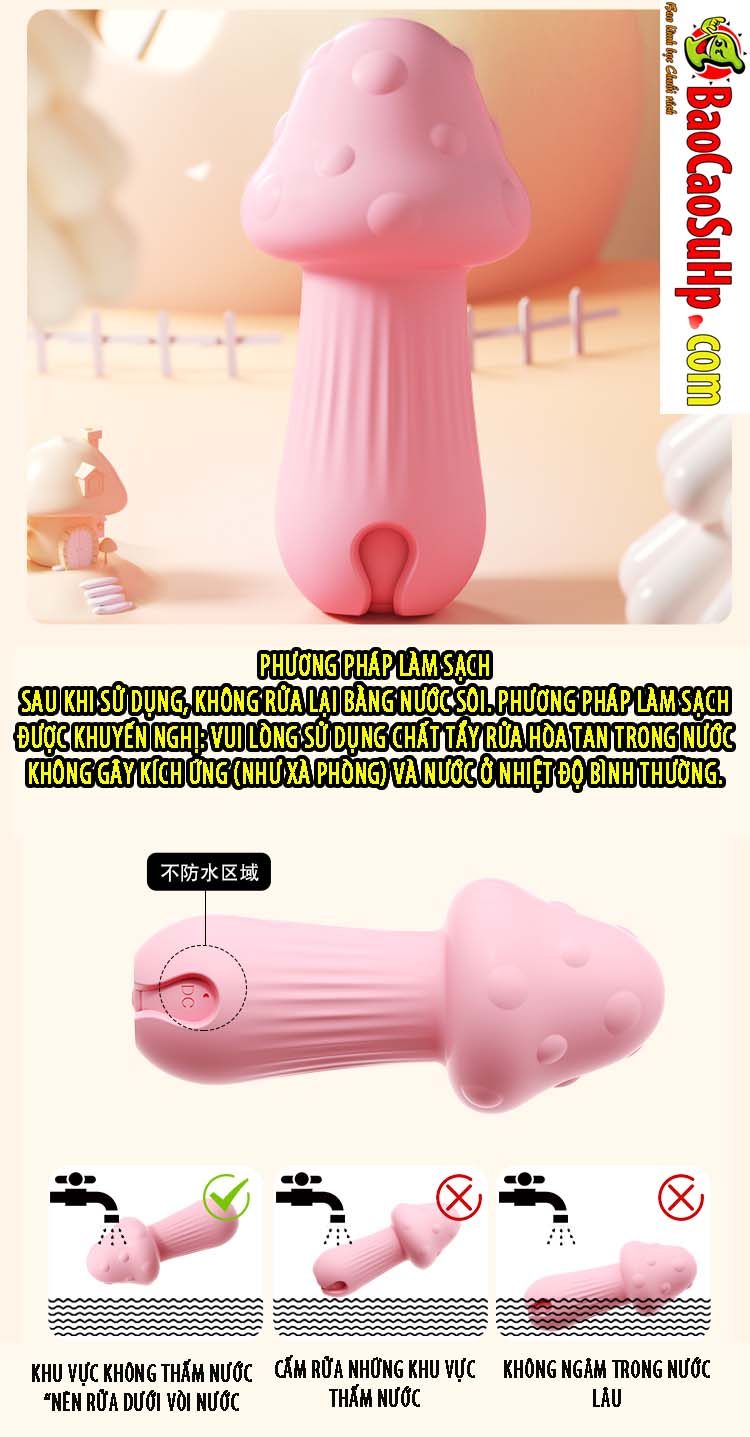 Trứng rung nấm Cute Pink Baby BOOM nhỏ gọn rung mạnh đa chức năng