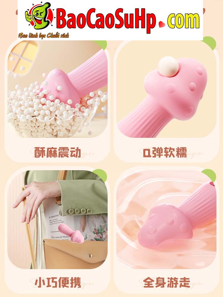 Trứng rung nấm Cute Pink Baby BOOM nhỏ gọn rung mạnh đa chức năng