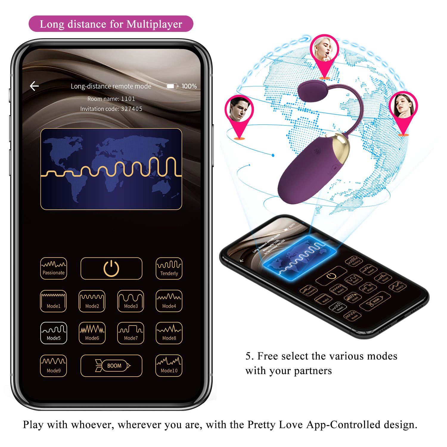 trung rung APP Prettylove Klay 300093HP 19 - Trứng rung quần lót khiển APP thụt lên xuống Prettylove Klay 300093HP