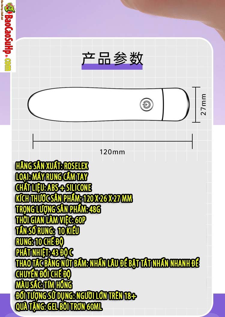 Máy rung tự động Roselex Desi mini phát nhiệt siêu mượt