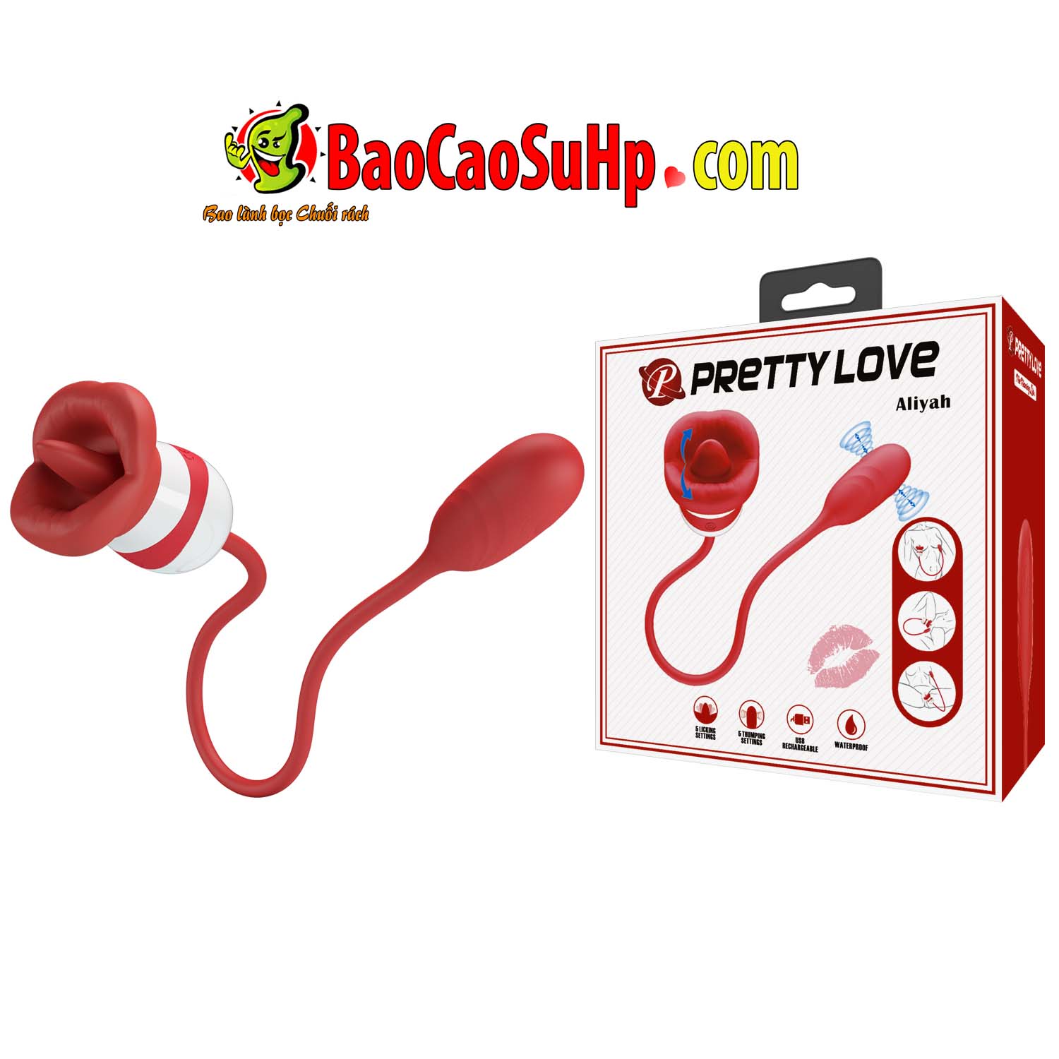 Máy rung kích thích kết hợp liếm Pretty Love Bi-300078 siêu phê