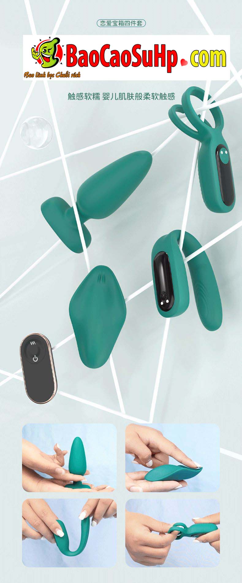 Bộ trứng rung hậu môn, vòng đeo dương vật Shande S429, kích thích