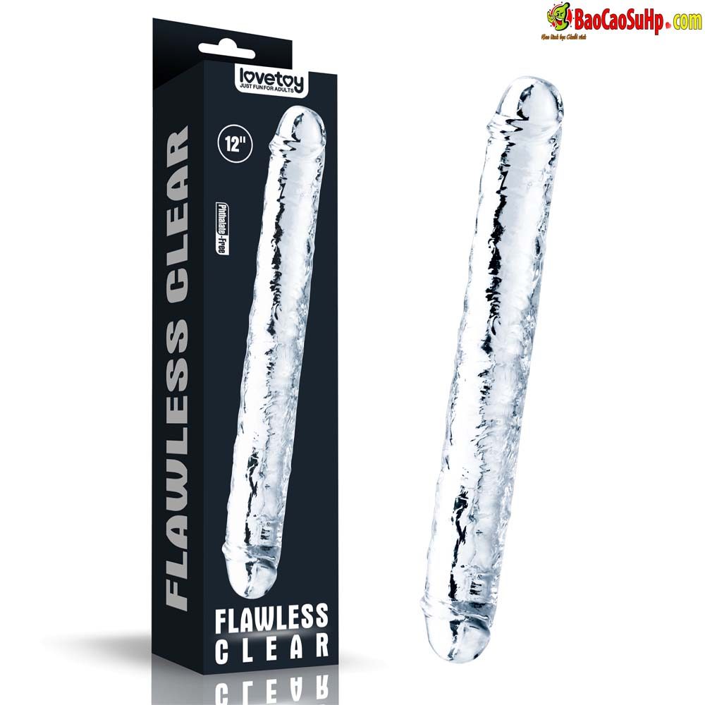 Dương vật giả hai đầu trong suốt Lovetoys USA, kích thích đa dạng 