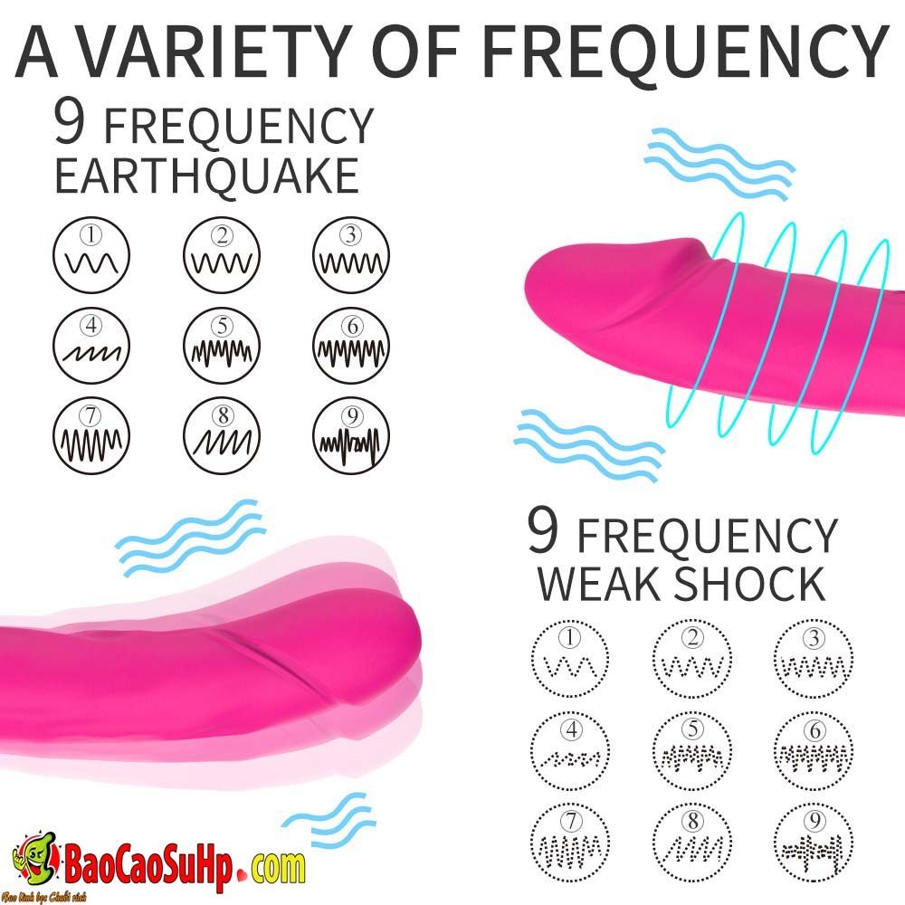 Dương vật silicone 2 đầu Shande S221 Lala rung đa chế độ kích thích