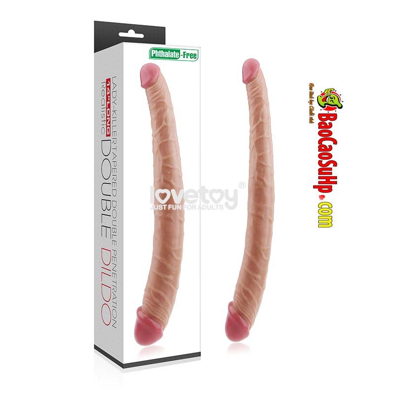 Dương vật giả 2 đầu Lovetoy King Size Realistic mềm mại cho gay les 