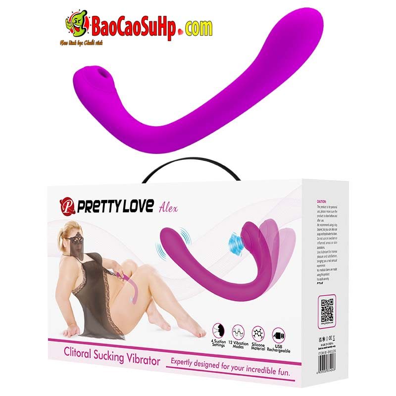 Máy rung đa năng Baile Prettylove cong hút rung massage nữ 