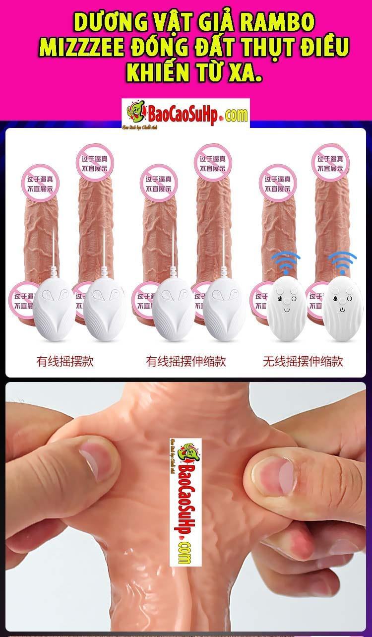 Dương vật giả Rambo Mizzzee thụt đóng đất điều khiển từ xa, siêu thực