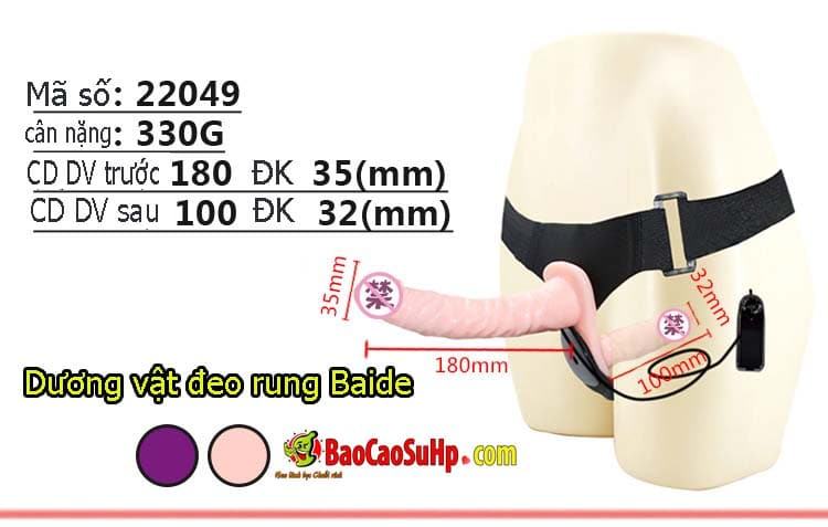 Sextoy 2 Đầu Đeo Baide Kích Thích Đôi Kích Thước Đa Dạng