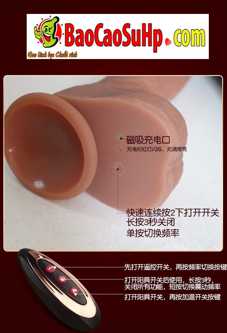duong vat gia rocky 27 - Dương vật Dildo đóng đất mềm như thật Rocky (Điều khiển từ xa)
