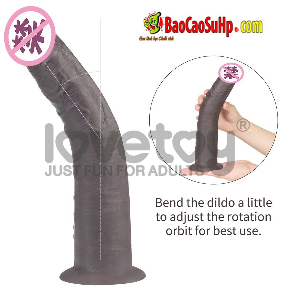 duong vat gia Lovetoy USA 10 Dual Layered Silicone Rotator Black 6 - Dương vật giả Lovetoy USA 10'' Dual Layered Silicone Rotator Black