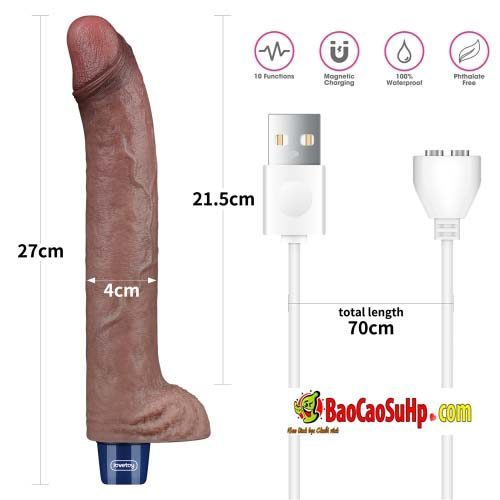 Dương vật giả Lovetoy silicon mềm rung mạnh sạc tiện lợi