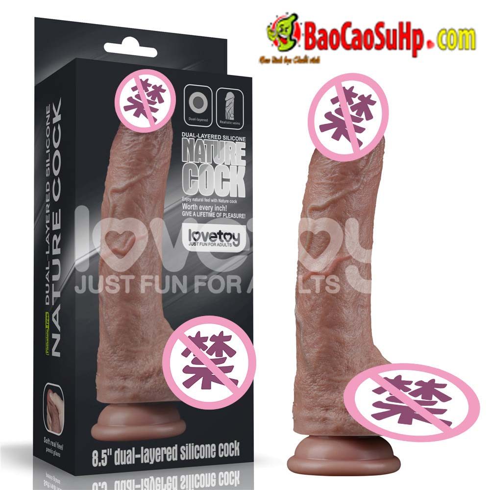 Dương vật giả siêu thực 3D Lovetoy Silicone chuẩn châu Á mềm mịn, gân sần 