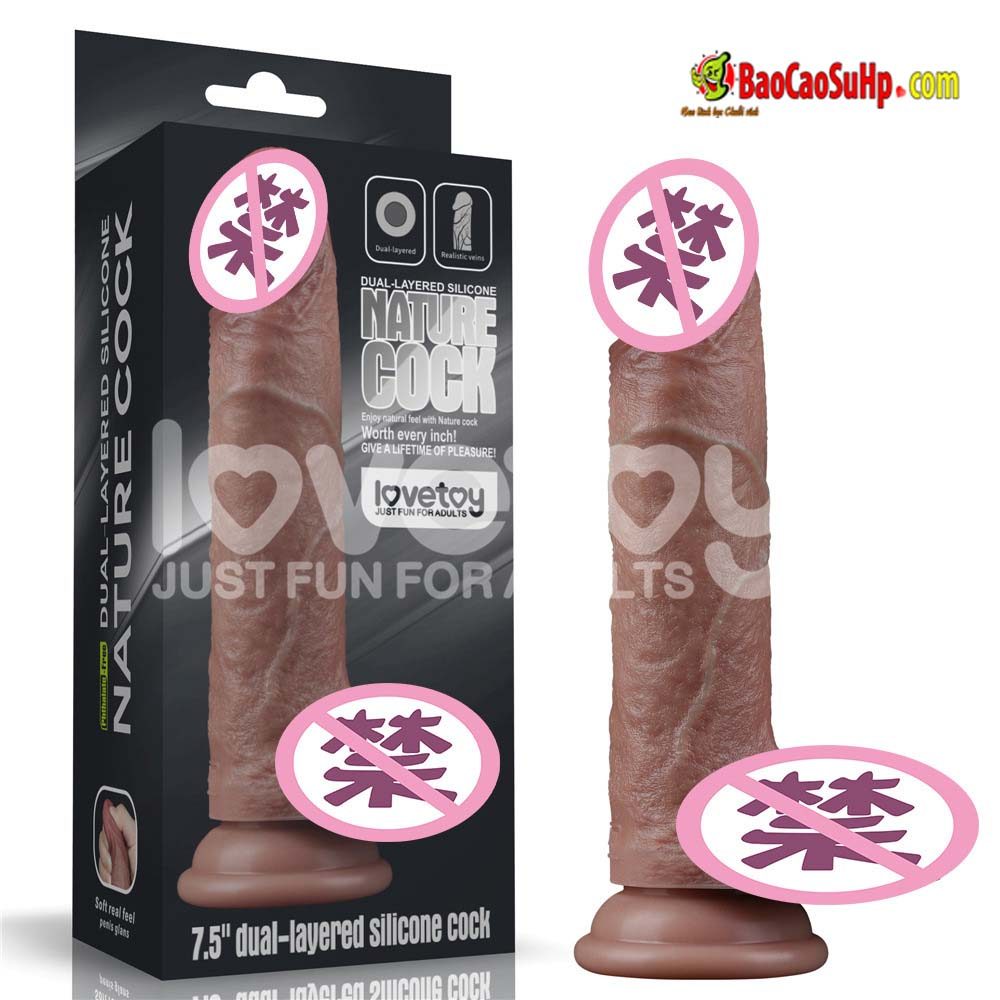 Dương vật giả Lovetoy 3D tĩnh mạch 2 lớp Silicone Nature cock LV411042
