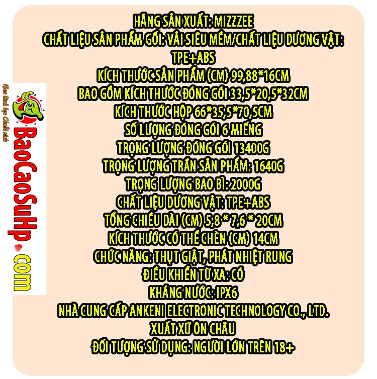 Gối ôm mizzzee mona nhiệt thụt cảm giác thật dành cho nữ