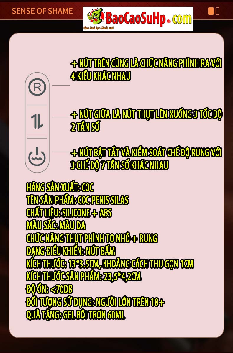 duong vat gia Coc Penis Silas Silicone 21 - Dương vật giả Thụt to nhỏ Coc Penis Silas Silicone màu da nhỏ gọn
