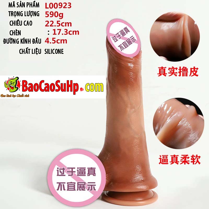 Dương vật giả Silicone L00923 siêu mềm bìu to chân thật