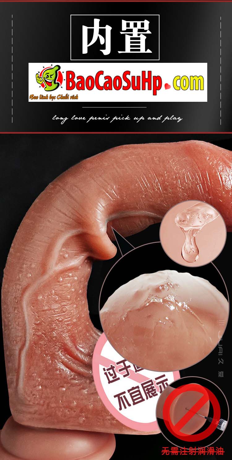 dương vật silicone lulupi mềm mại jiuai cao cấp bao quy đầu siêu thực