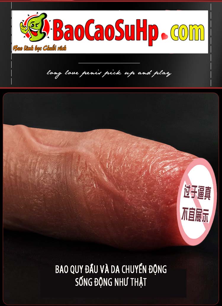 dương vật silicone lulupi mềm mại jiuai cao cấp bao quy đầu siêu thực