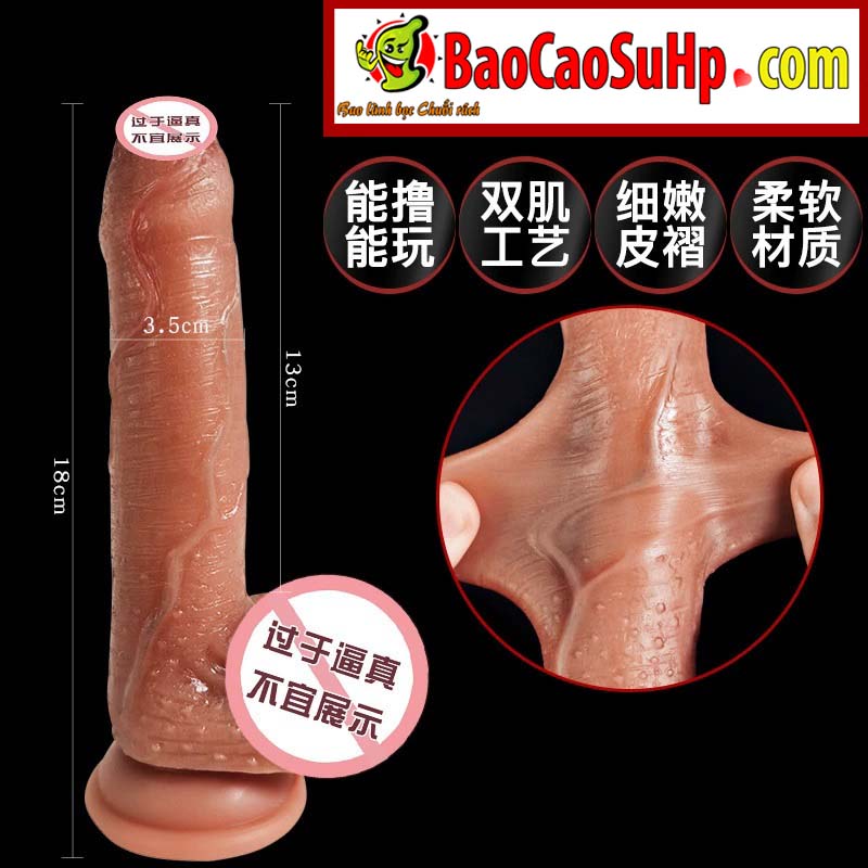 Dương vật silicon Lulupi siêu mềm Jiuai da động bao quy đầu 