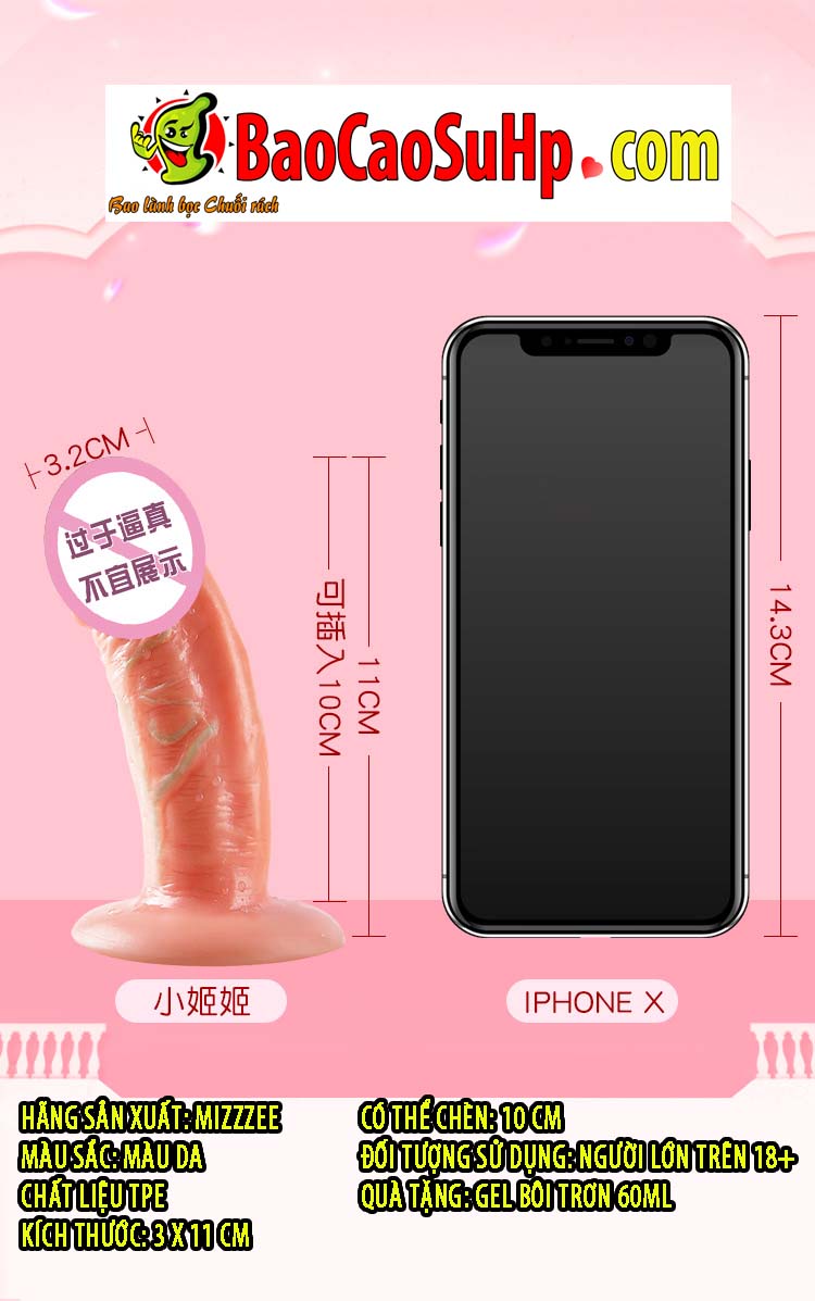 Dương vật đóng đất mini Mizzzee Tini nhỏ gọn giá tốt cho người mới