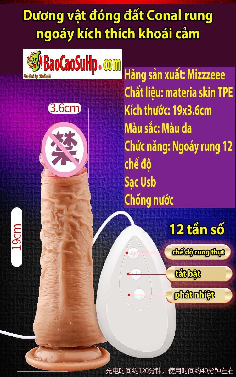 Dương vật đóng đất Conal siêu rung kích thích cực đỉnh