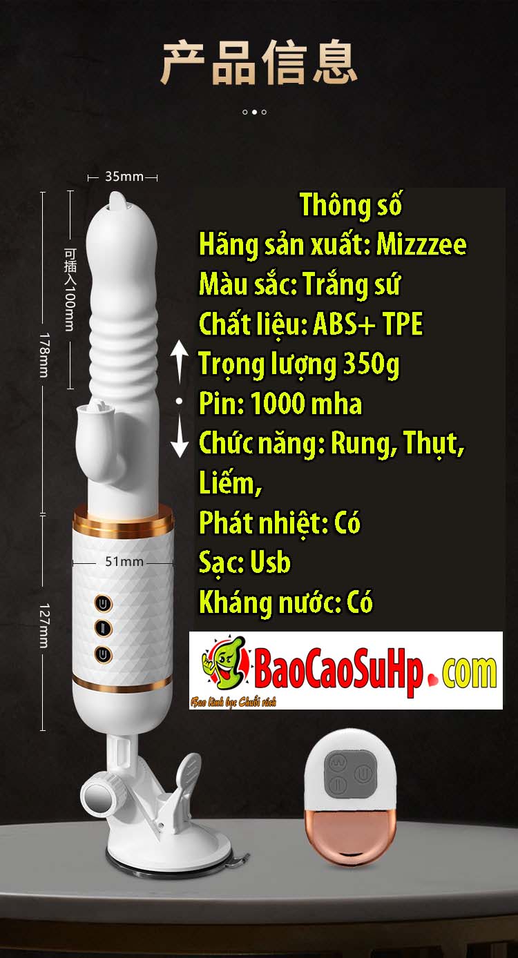 Đồ chơi người lớn Mizzzee ZZ11 siêu sang thụt liếm mềm mại
