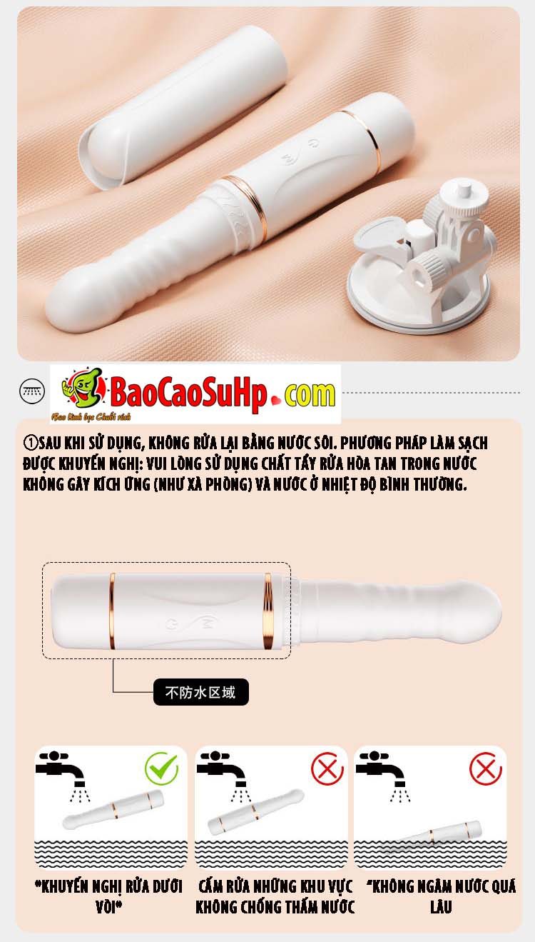 Dương vật đóng đất Mizzzee Streamer White thụt tự động