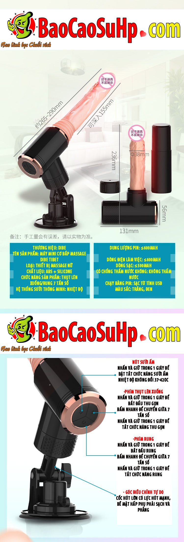 Dương vật súng máy mini Dibe Tibet massage thụt giật sướng